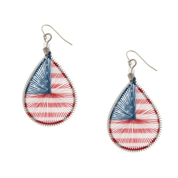 Claire's Jewelry - Make offer! Teardrop Flag Earrings Red White Blue